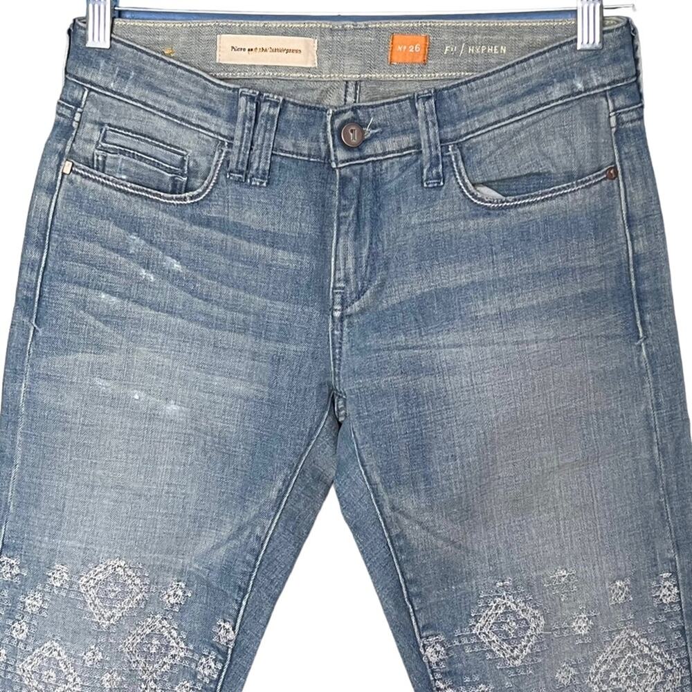 Pilcro and the Letterpress the Hyphen boy fit embroidered jeans size 26 NEW - Picture 3 of 10